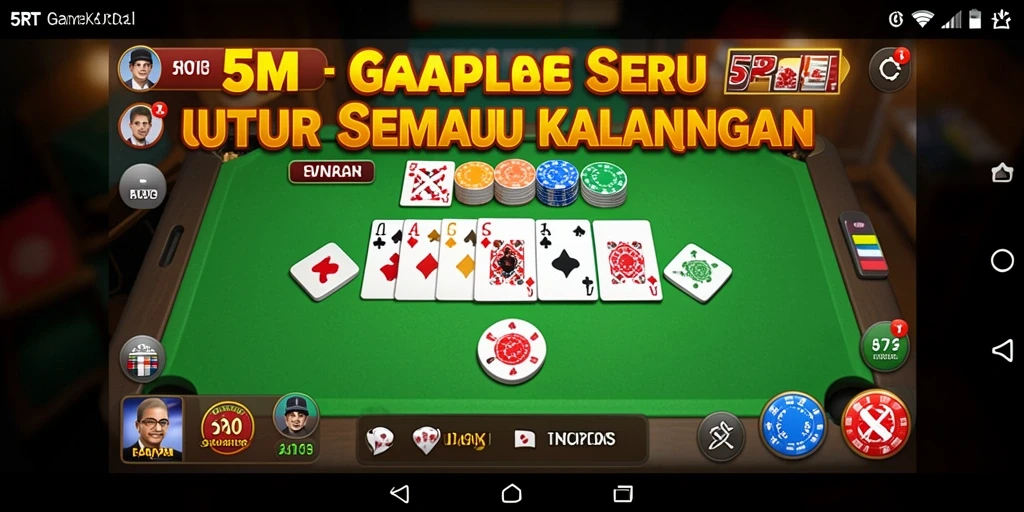 Gameplay seru Gaple di 5RT dengan grafis menarik.