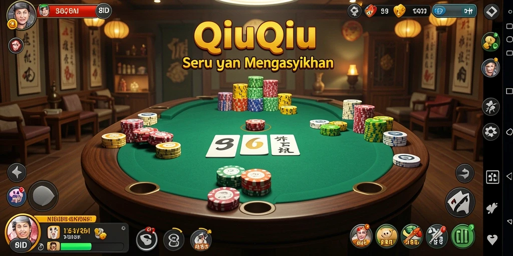 Screenshot 8ID menampilkan aksi seru dalam permainan QiuQiu.