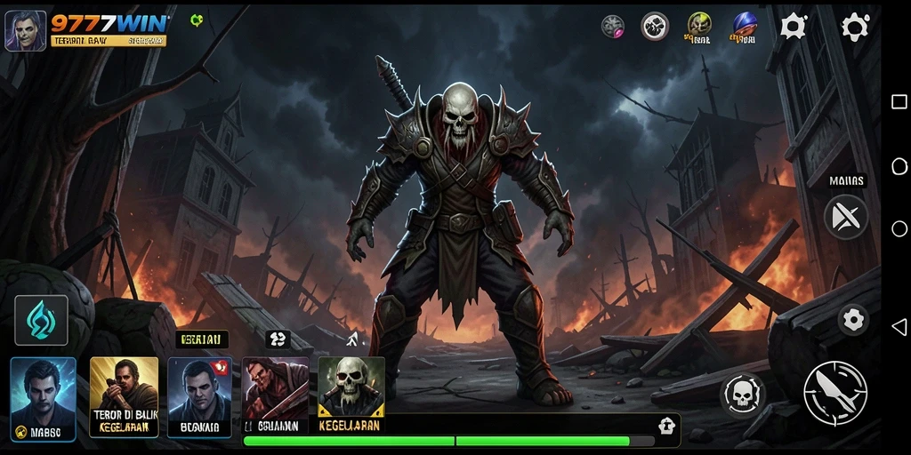 Tampilan gameplay yang mengerikan dan mendebarkan dari 9777WIN
