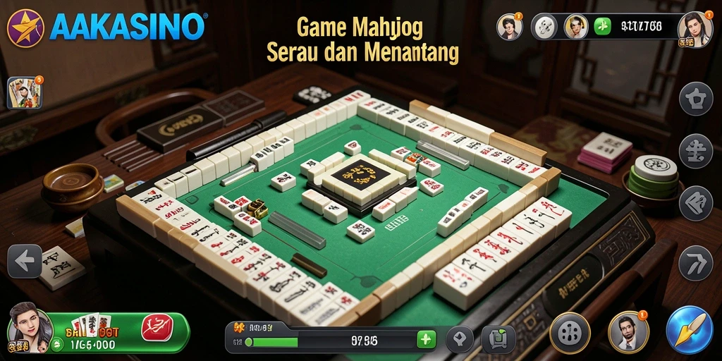 Screenshot utama AAKASINO yang menampilkan gameplay Mahjong yang seru.