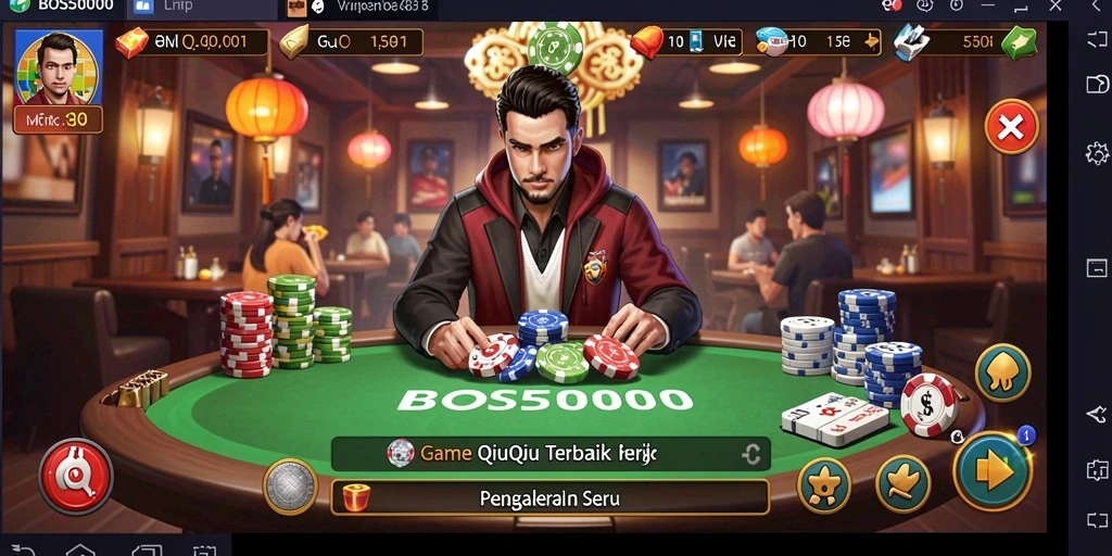 Tampilan permainan QiuQiu yang menarik dan seru.
