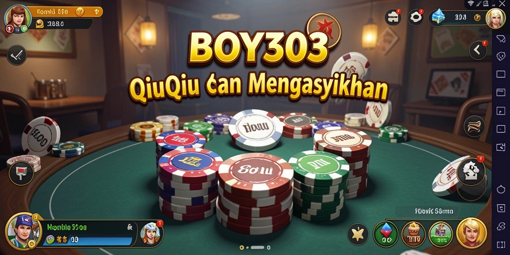 Tampilan gameplay seru dalam permainan QiuQiu BOY303.