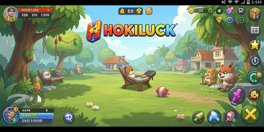 Tampilan permainan <strong>HOKILUCK</strong> yang cerah dan menghibur.