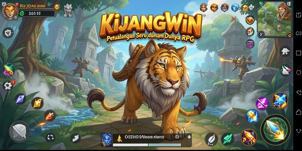 Screenshot KIJANGWIN menampilkan aksi pertarungan epik dalam dunia RPG.