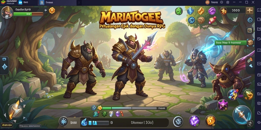 Tangkapan layar menampilkan aksi pertempuran seru dalam RPG MARIATOGEL.