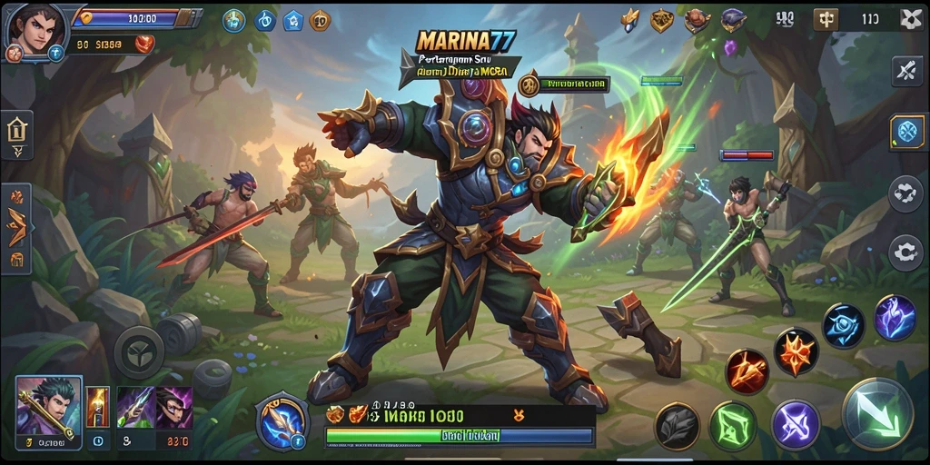 Tampilan gameplay seru dalam MARINA77 yang menampilkan pertarungan intens.