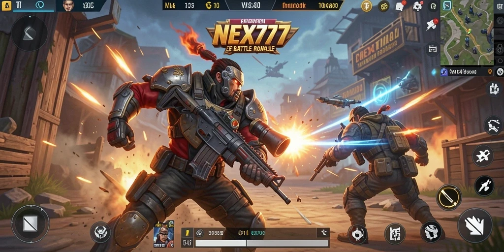 Tangkapan layar pertarungan epik dalam NEX777 Battle Royale.