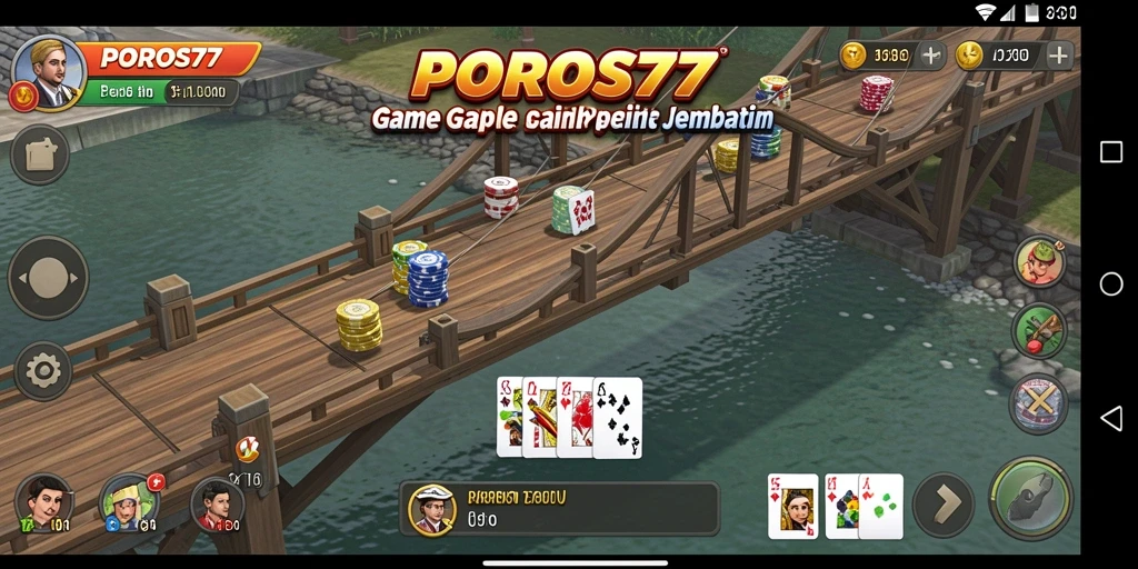 Screenshot POROS77 menampilkan gameplay Gaple yang seru dan interaktif.