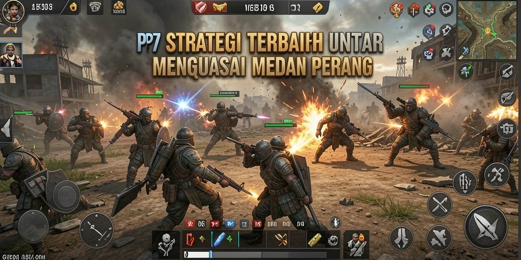 Screenshot dari gameplay PP7 yang intens dan strategis.