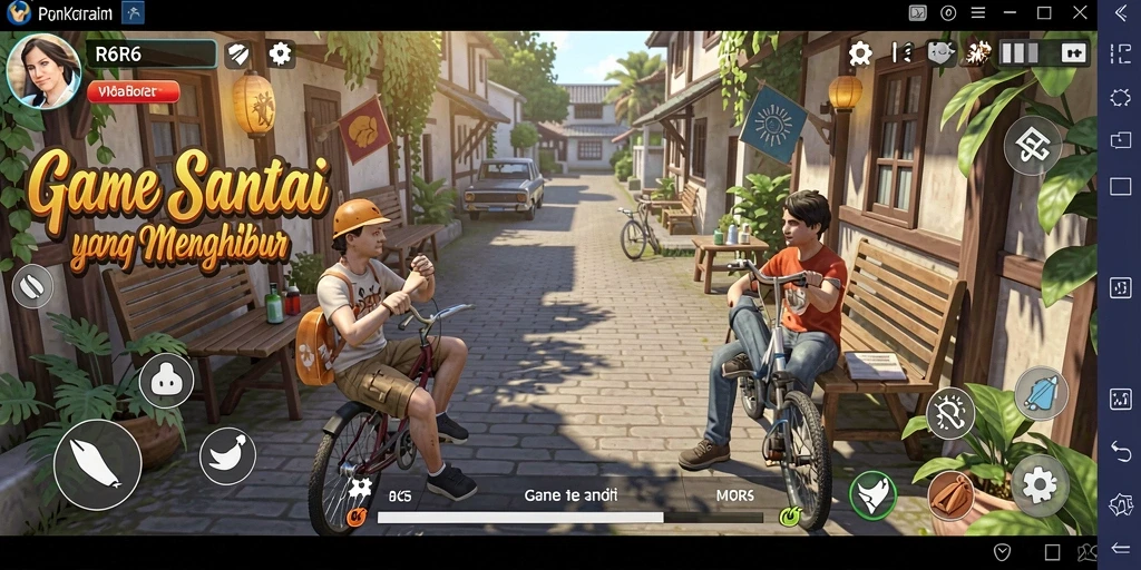 Tampilan gameplay R6R6 yang ceria dan menghibur.