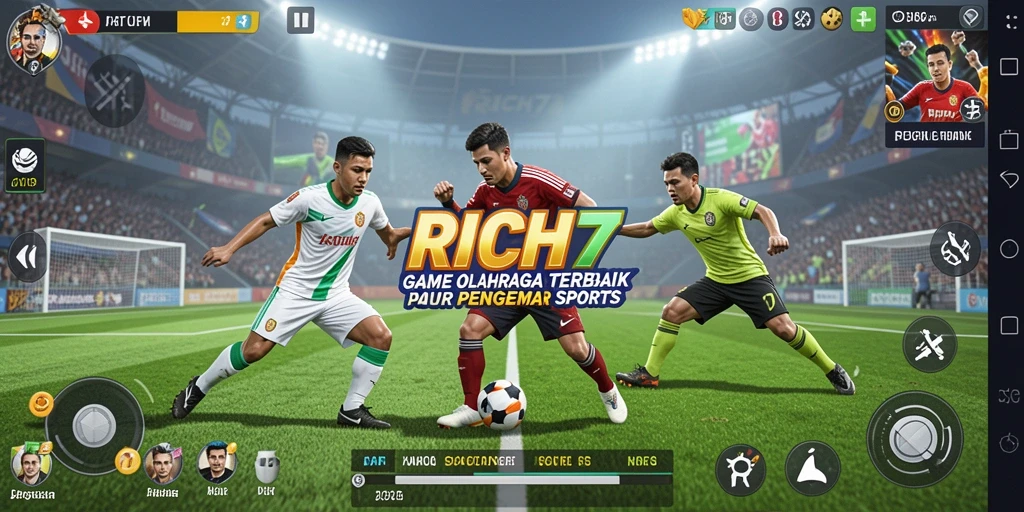 Tangkapan layar RICH7 menampilkan gameplay olahraga yang seru.