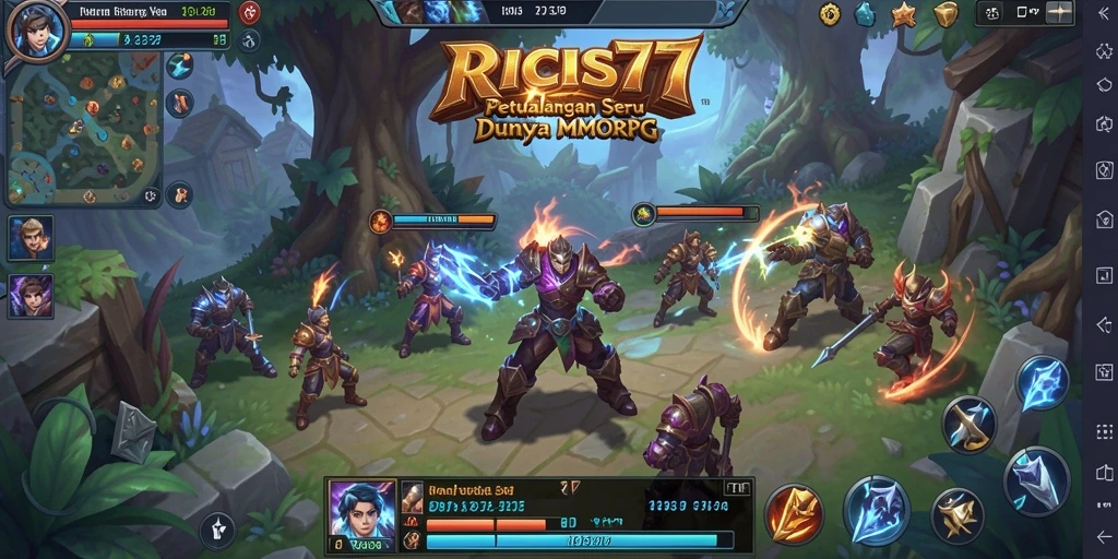 Tampilan dinamis gameplay petualangan MMORPG di RICIS77.