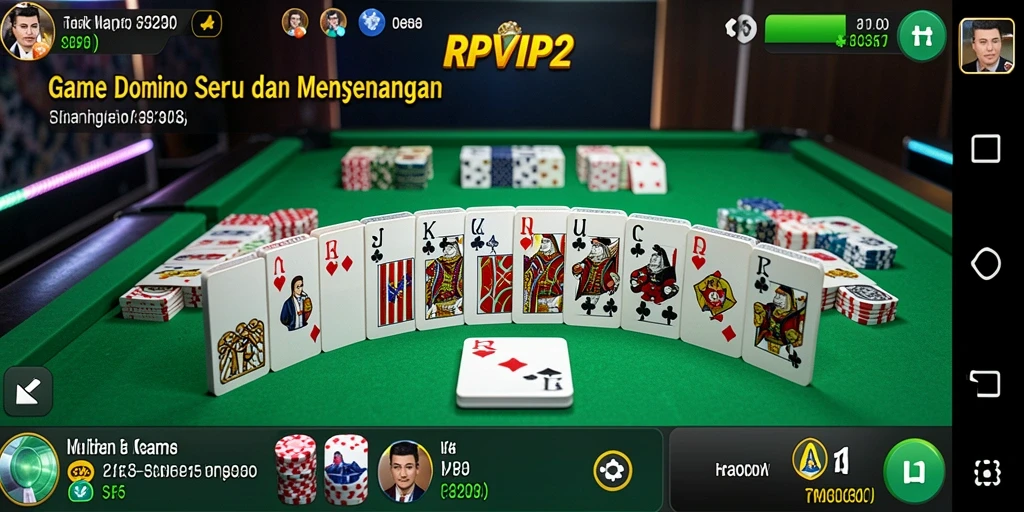 Screenshot RPVIP2 menampilkan aksi seru dalam permainan Domino.