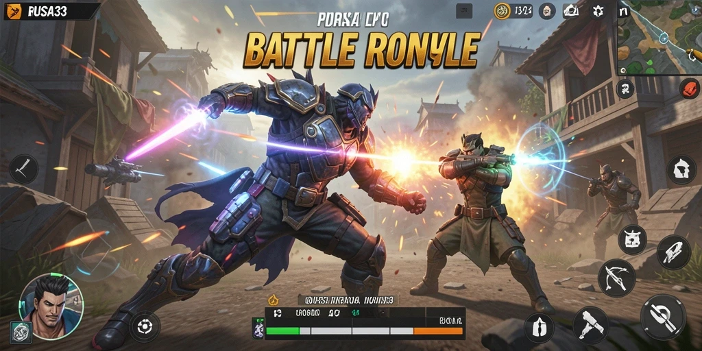 Gameplay RUSA33 yang intens dalam mode Battle Royale.