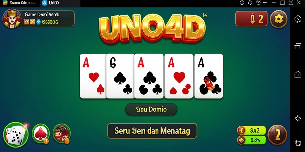 Screenshot gameplay dari permainan Domino UNO4D yang seru.