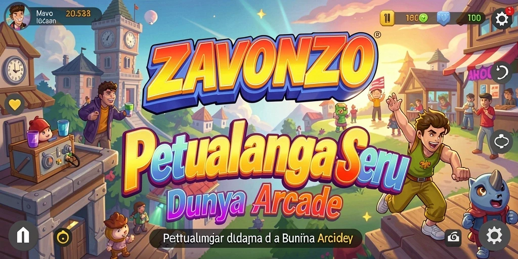 Screenshot utama ZAVONZO menampilkan gameplay seru penuh aksi.